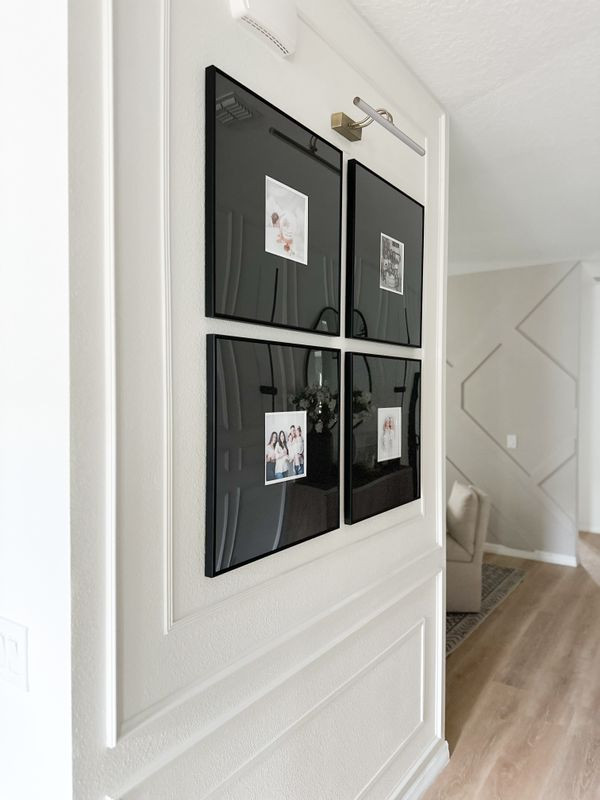 7" x 7" Rounded Metal Frame in Satin Black, Double Matted | Frame It Easy