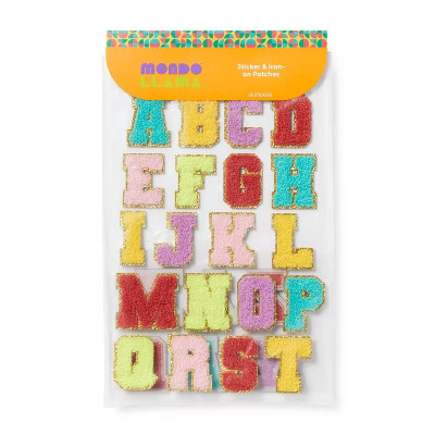 26ct Adhesive Letter Patches - Mondo Llama™ | Target