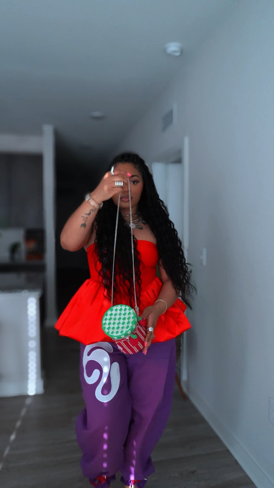My beaded purse is from Marshall’s
Pants are Khai collective