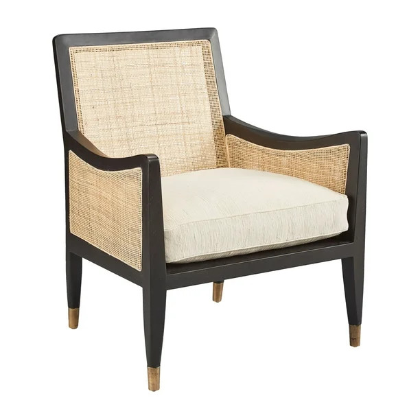 Voss Midcentury Woven Cane & Mahogany Cushioned Arm Chairs (Set of 2) - Walmart.com | Walmart (US)