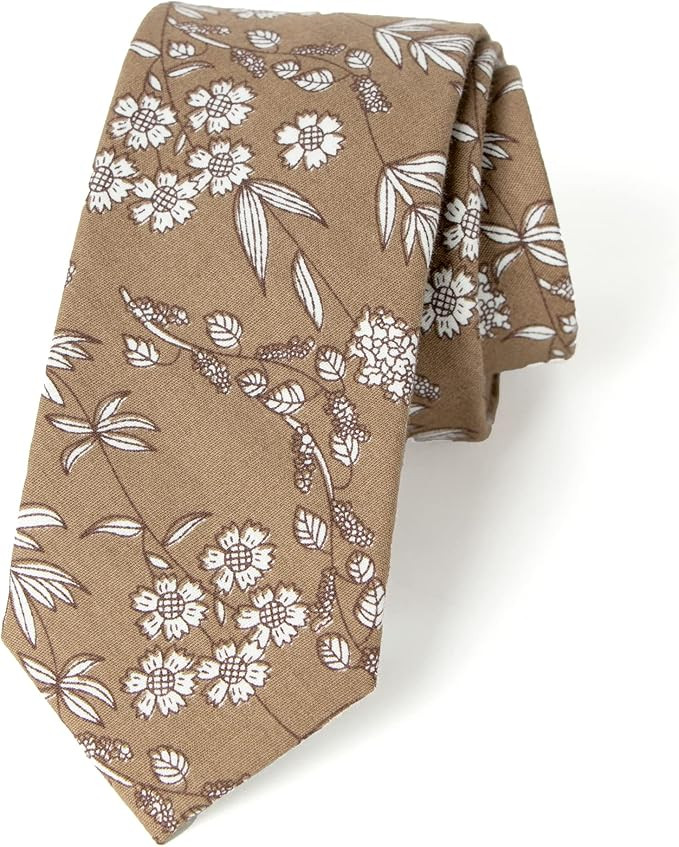 Spring Notion Men's Skinny Slim Cotton Floral Print Neckties | Amazon (US)