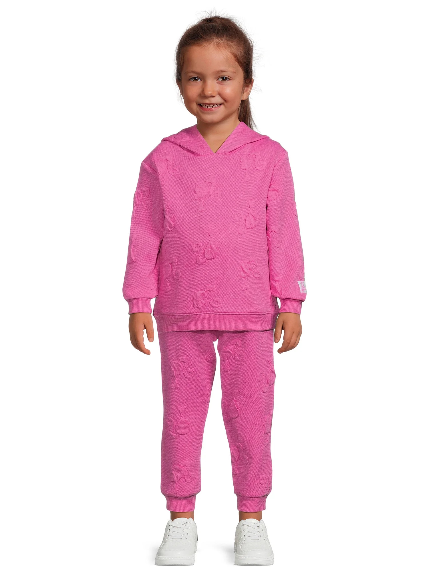 Barbie Toddler Girl Embossed Hoodie and Jogger Set, 2-Piece, Sizes 2T-5T | Walmart (US)