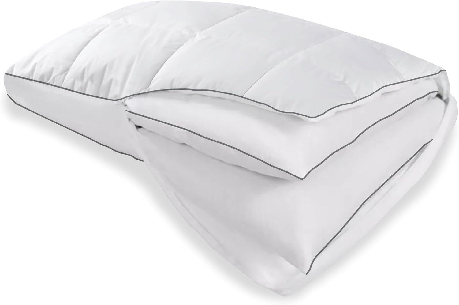 Delara Merino Quilted 3in1 Adjustable Organic Cotton Cover Wool Pillow Baffle Box Construction, W... | Amazon (US)