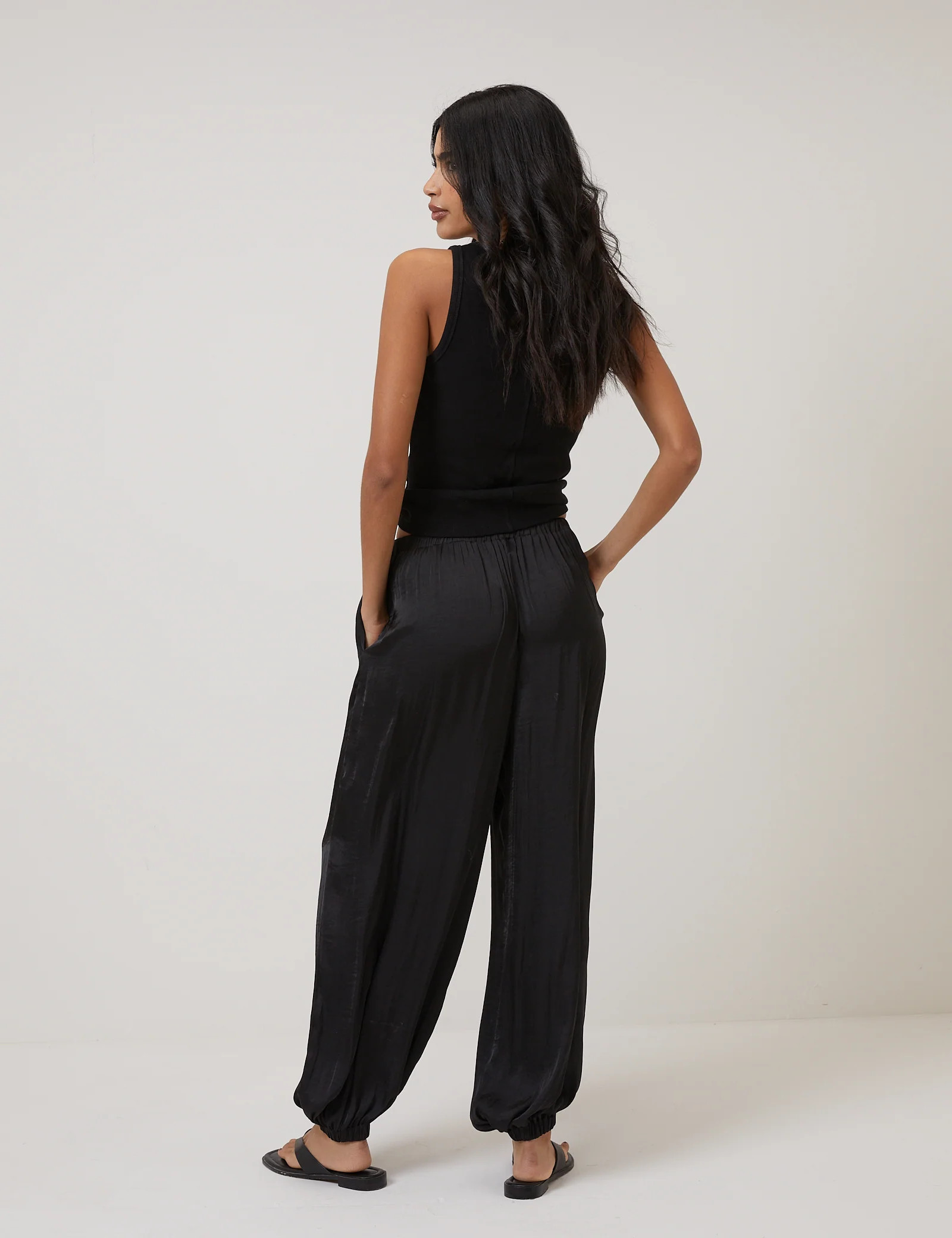 Black Balloon Cuffed Trousers | Nobody's Child