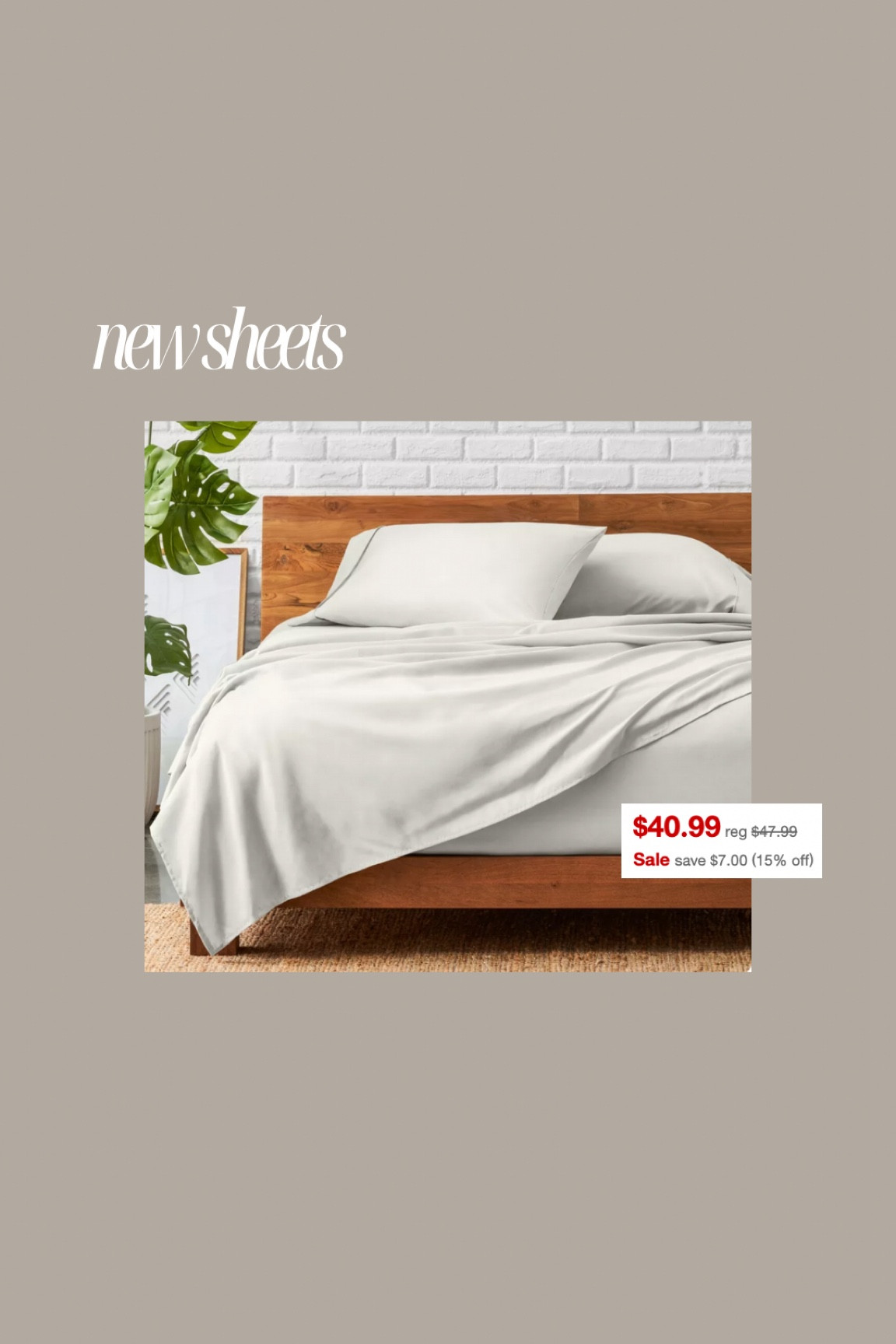 Our new bed sheets! They are soooo soft and perfect for summer/fall. Color warm white ✨ 