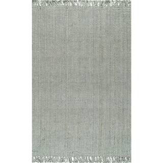 Natura Chunky Loop Jute Gray 9 ft. x 12 ft. Area Rug | The Home Depot