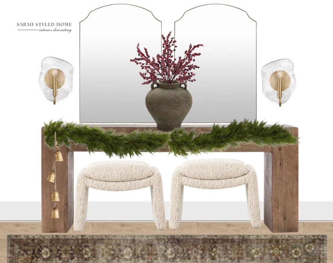 Created a fun holiday entryway moment for a client using all @wayfair ♥️🎄 Love the organic neutral look with the pop of red stems. The double arch mirrors really pull it all together!

Holiday entryway, Christmas glow, console table styling, Christmas inspo, #wayfair #wayfairpartner #ad

#LTKHoliday #LTKSeasonal #LTKHome