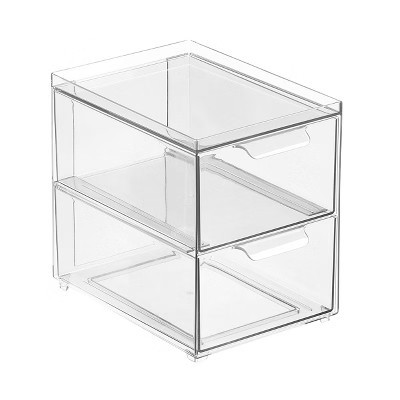2-Drawer Stackable Organizer for Kitchen or Pantry - Set of 2 - Clear | Target