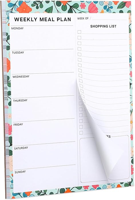 60 Sheet Meal Planner for Fridge, Magnetic Weekly Meal Planner & Grocery List with Tear-off Shopp... | Amazon (US)