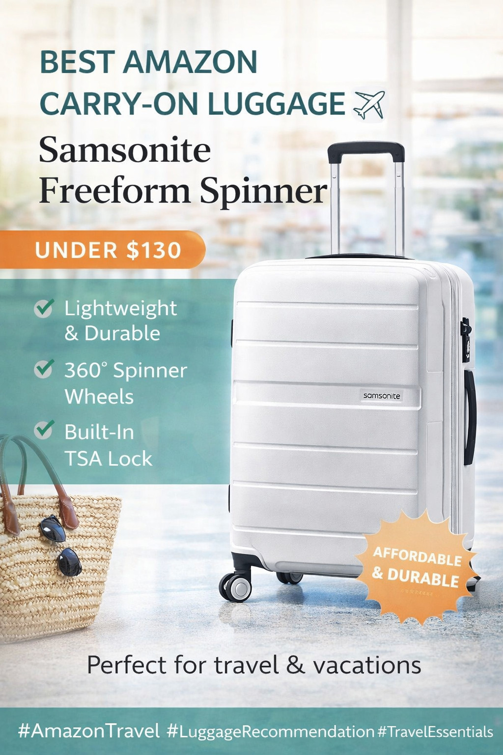 Looking for the best carry-on luggage on Amazon? This Samsonite Freeform spinner is a top-rated travel essential with lightweight design, 360° spinner wheels, and a built-in TSA lock. Perfect for weekend trips, vacations, and stress-free airport travel. This is an affiliate link, which means I may earn a small commission at no extra cost to you.
#AmazonTravelFinds #CarryOnLuggage #TravelEssentials #AmazonMustHaves #LuggageUnder100 #TravelHacks #AirportStyle #FrequentTraveler #VacationReady #AmazonFinds 

 #LTKHome #LTKTravel