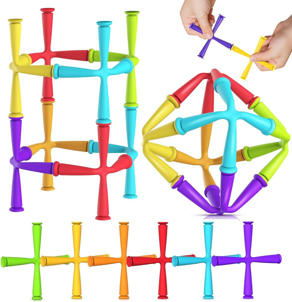 Suction Toys Sensory Fidget Toys: 24Pcs Suction Cup Bath Toys for Toddlers, Fine Motor Travel Toy... | Amazon (US)