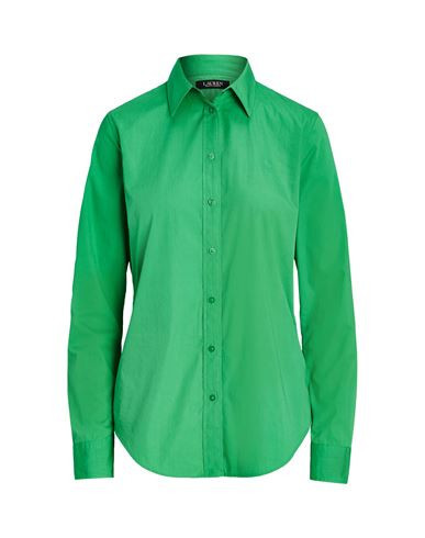 Lauren Ralph Lauren Featherweight Cotton Shirt Woman Shirt Green Size L Cotton | YOOX (US)