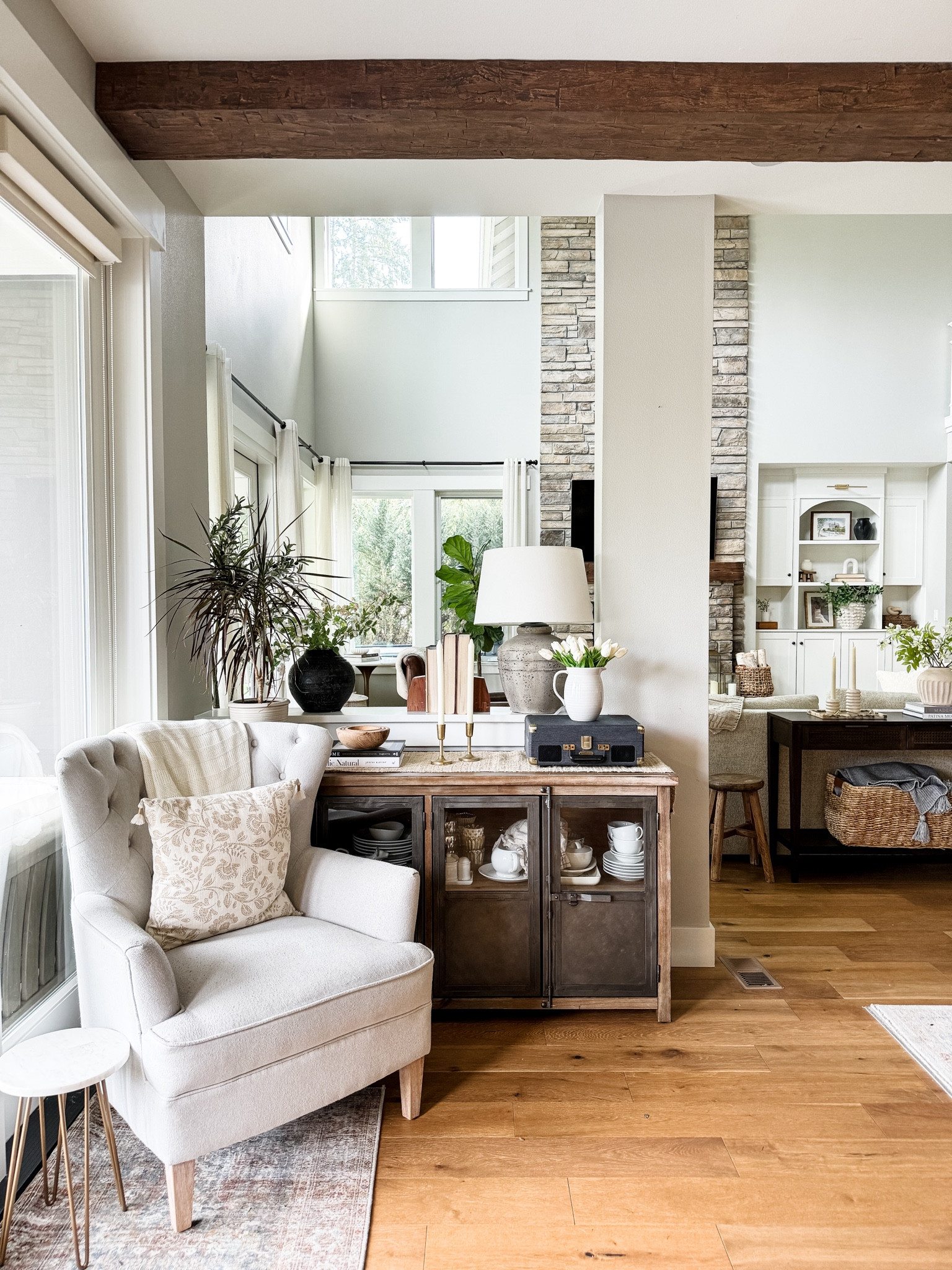 Cozy corner with this console that serves as our hutch for all the fancy dishes!

#LTKStyleTip #LTKOver40 #LTKHome