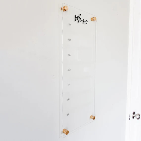 Acrylic Menu Board  Meal Planner  Dry Erase Menu Board  2 | Etsy | Etsy (US)