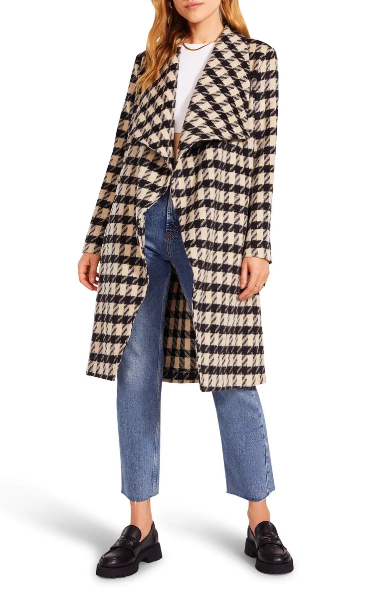 BB Dakota Houndstooth Drape Coat | Nordstrom