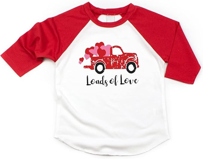 Bump and Beyond Designs Toddler Kids Loads of Love Vintage Truck Unisex Valentine's Day Shirt | Amazon (US)