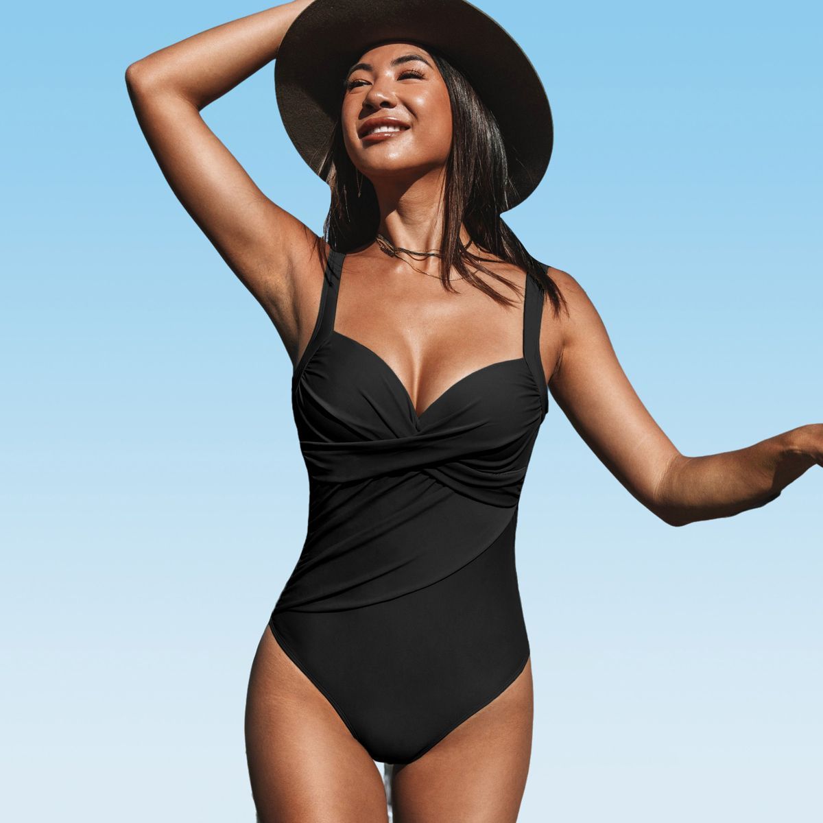 Women's One Piece Swimsuit Ruched Crisscross Middle Cut Bathing Suit -Cupshe | Target
