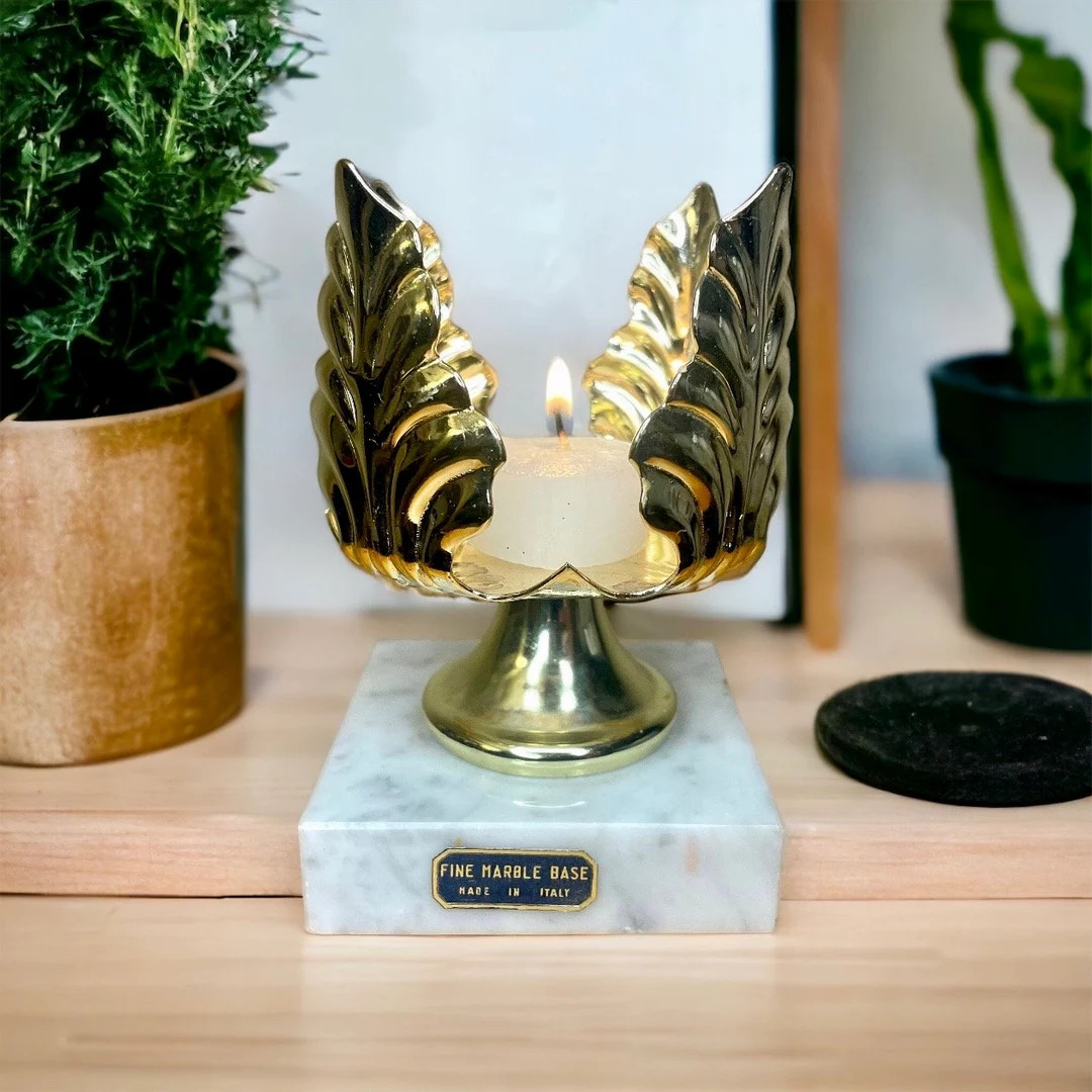 1960 Vintage Hollywood Regency Style Candle Holder With Fine - Etsy | Etsy (US)