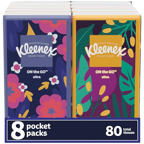 Kleenex On-The-Go Facial Tissues, 8 On-The-Go Packs, 10 Tissues per Box, 3-Ply (80 Total Tissues), Packaging May Vary | Amazon (US)