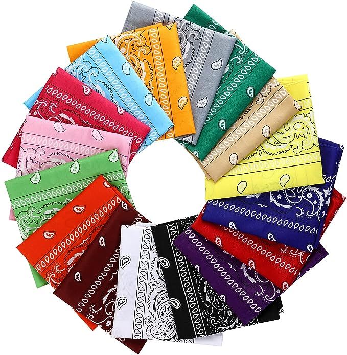 16 Pcs Bandanas Multi-Purpose Multicolor Headband for Women Men Boys Girls | Amazon (US)