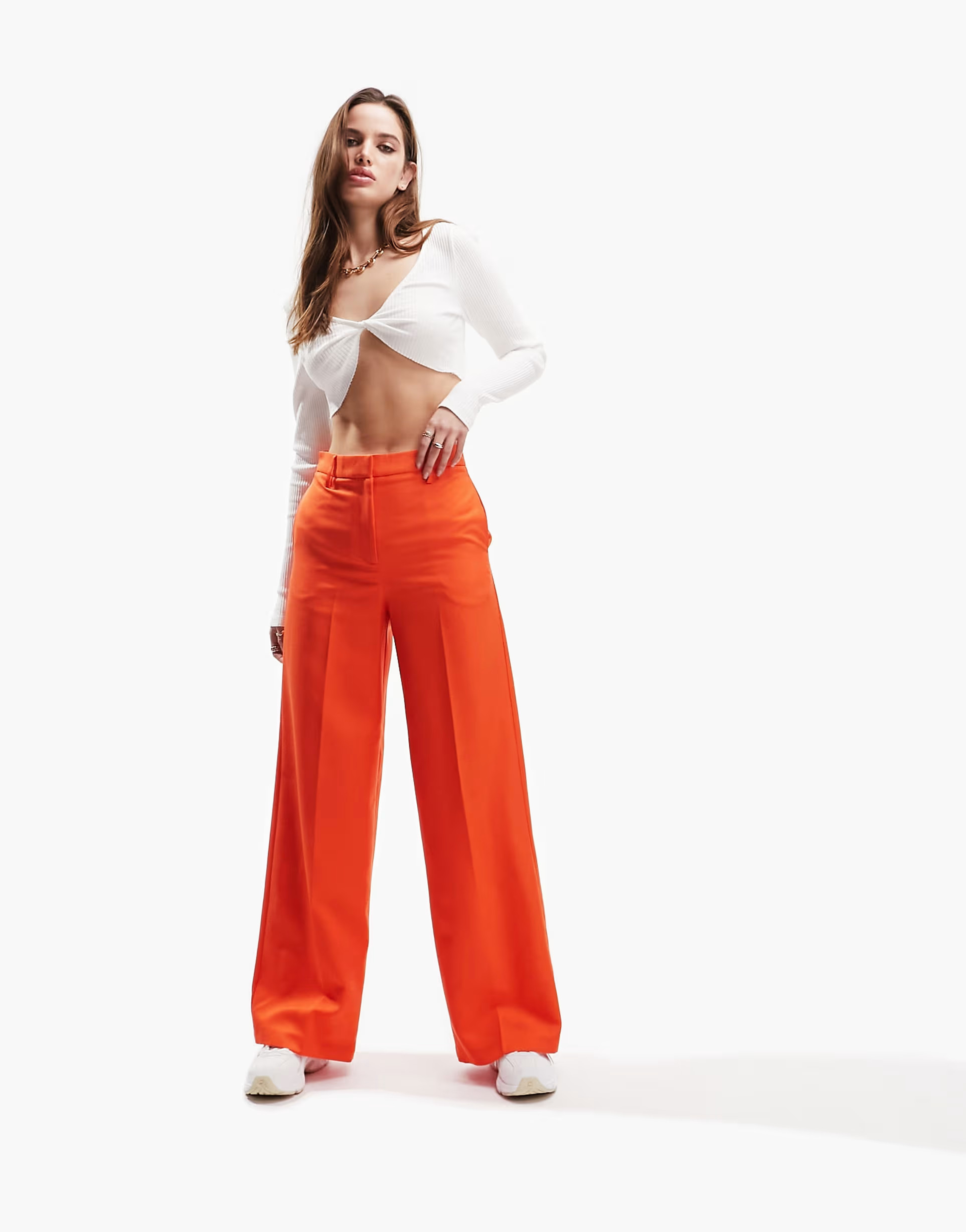 ASOS DESIGN wide leg pants in tomato | ASOS (Global)