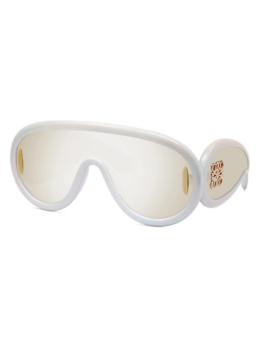 Men's LOEWE x Paula's Ibiza Mask Sunglasses - White Grey Mirror | Saks Fifth Avenue
