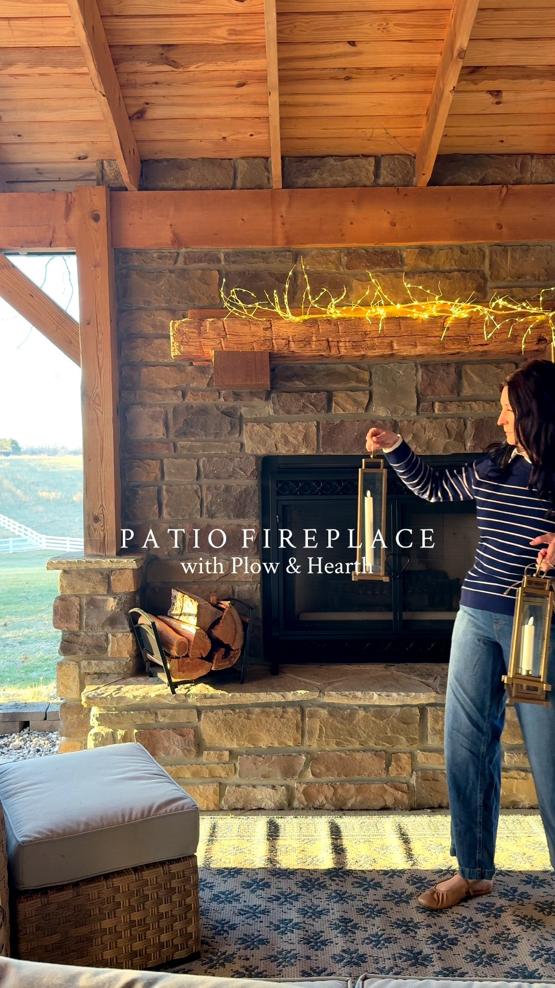 Adding a little sparkle and shine to our patio fireplace. With Plow & Hearth 

#LTKSeasonal #LTKHome