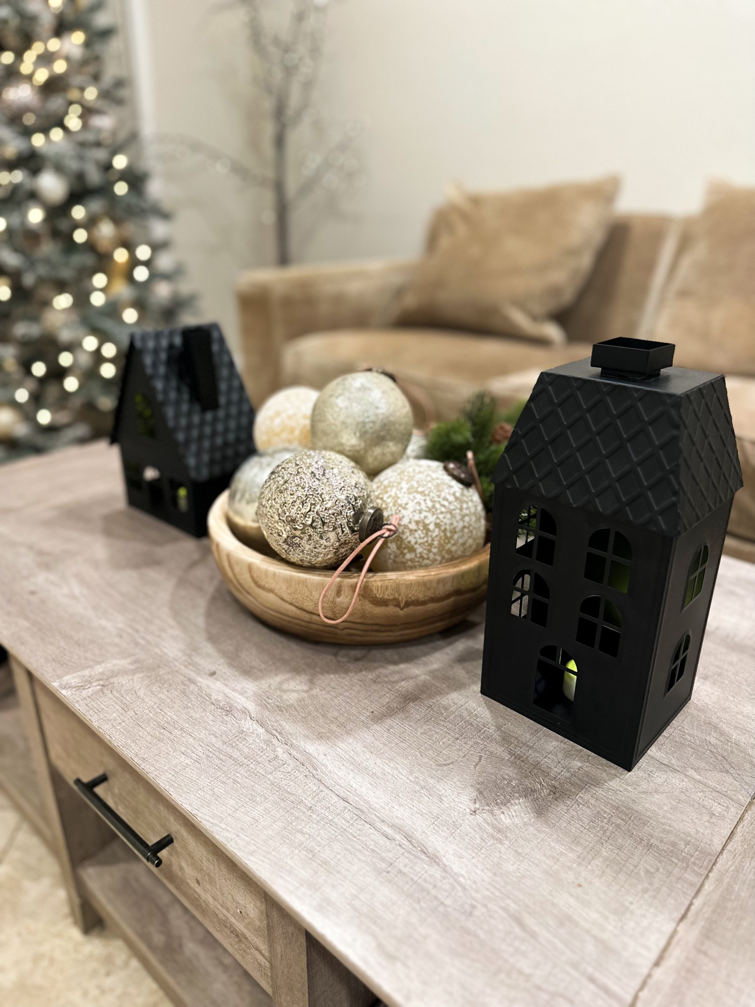 How I styled the metal Christmas village houses from Target! I love the size and the price of these. Only thing is the tea light inside gives off a greenish color when lit. I may change that out or add my own. These would also be good to paint as gingerbread houses. They also have a miniature version of these houses. The bowl and ornaments are from Hobby Lobby. 

Target Christmas, Metal house, Christmas village, target Wondershop, target decor, Christmas decor, LED lights, affordable Christmas, target finds, holiday decor 

#LTKSeasonal #LTKHome #LTKGiftGuide