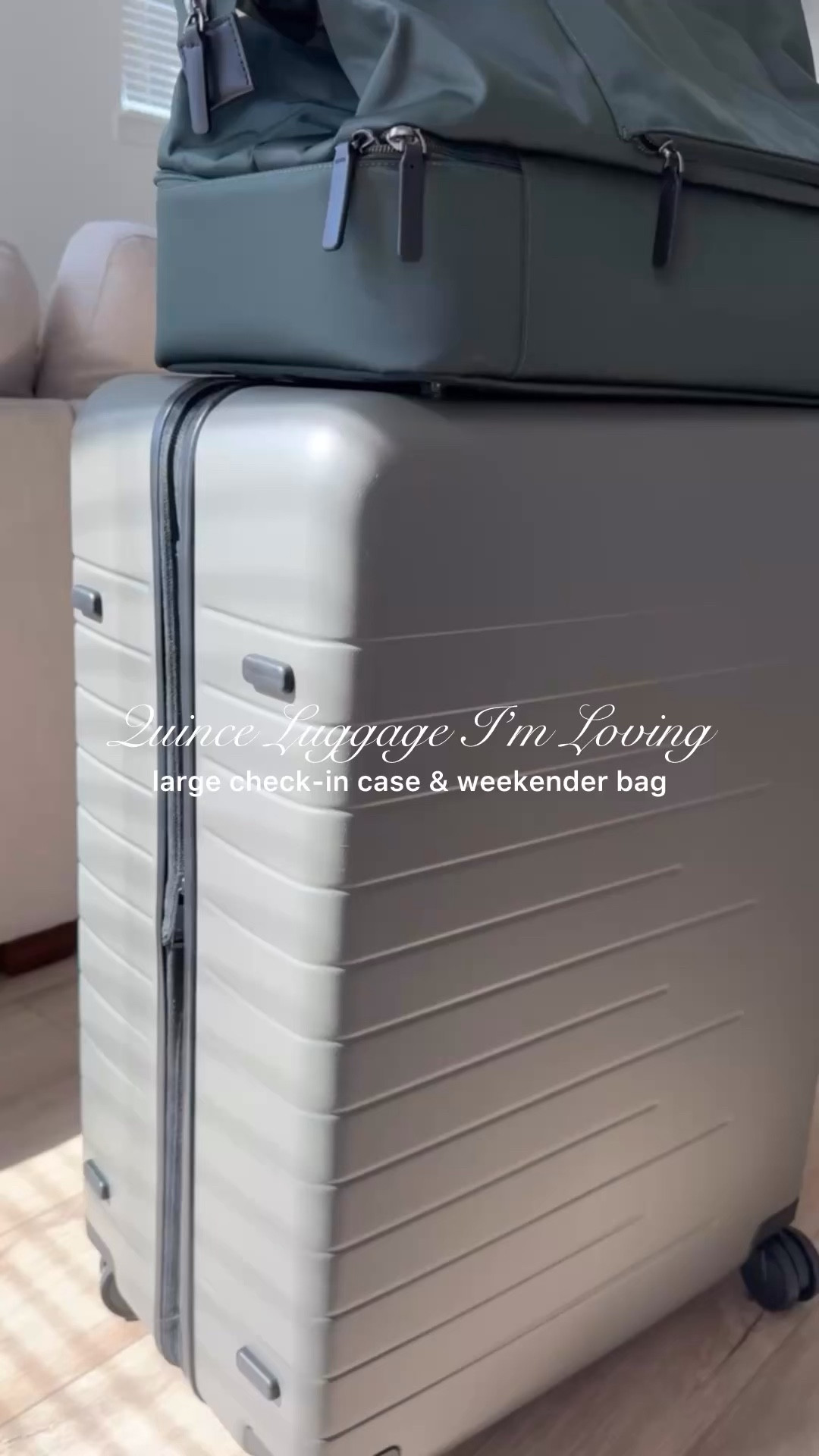 #quincepartner // Our new Large Check-In Luggage from @Quince has so many incredible features like compression panels, a laundry bag, 360 degree wheels, TSA combination locks, and its expandable and made of strong, durable polycarbonate. Check out the link below to shop.

#LTKTravel