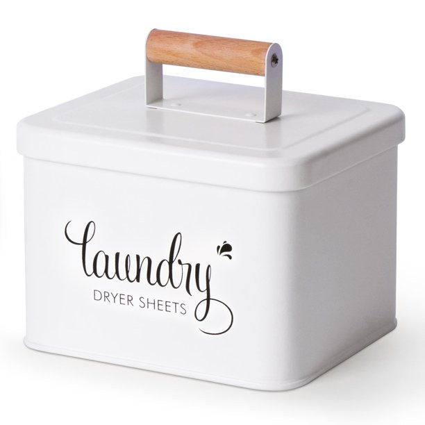 Dryer Sheets Holder Modern Farmhouse Dryer Sheet Dispenser Container with Lid, Metal Dryer Sheet ... | Walmart (US)