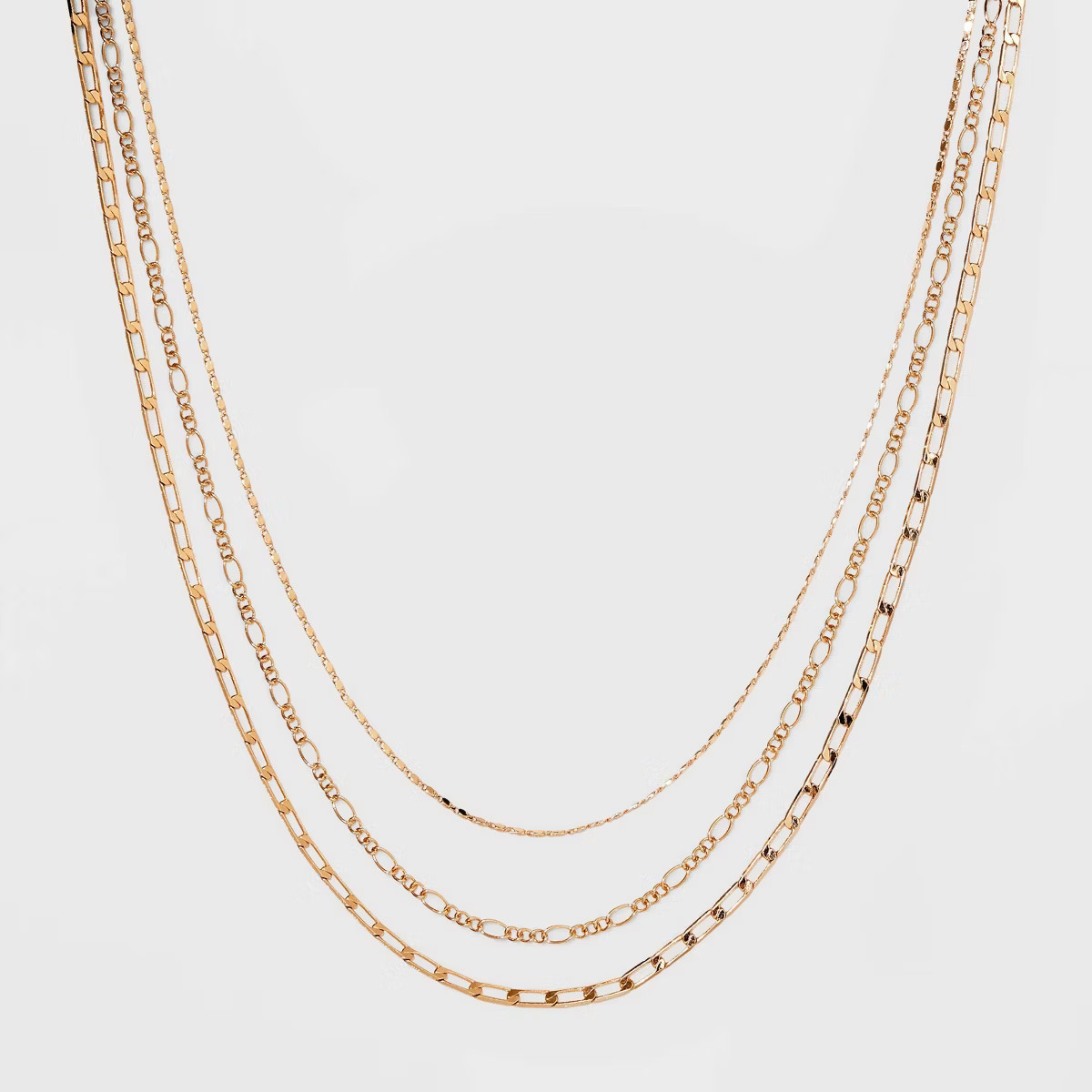 Multi-Strand Link Chain Necklace - A New Day™ Gold: Nickel-Free Metal, Lobster Claw Clasp, 18" ... | Target