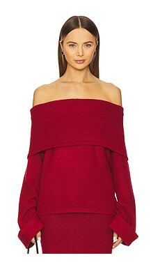 SNDYS Quinn Off The Shoulder Jumper in Red from Revolve.com | Revolve Clothing (Global)