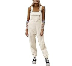 Ebifin Women's Fleece Warm Overalls Winter Loose Casual Jumpsuits with Pockets | Amazon (US)