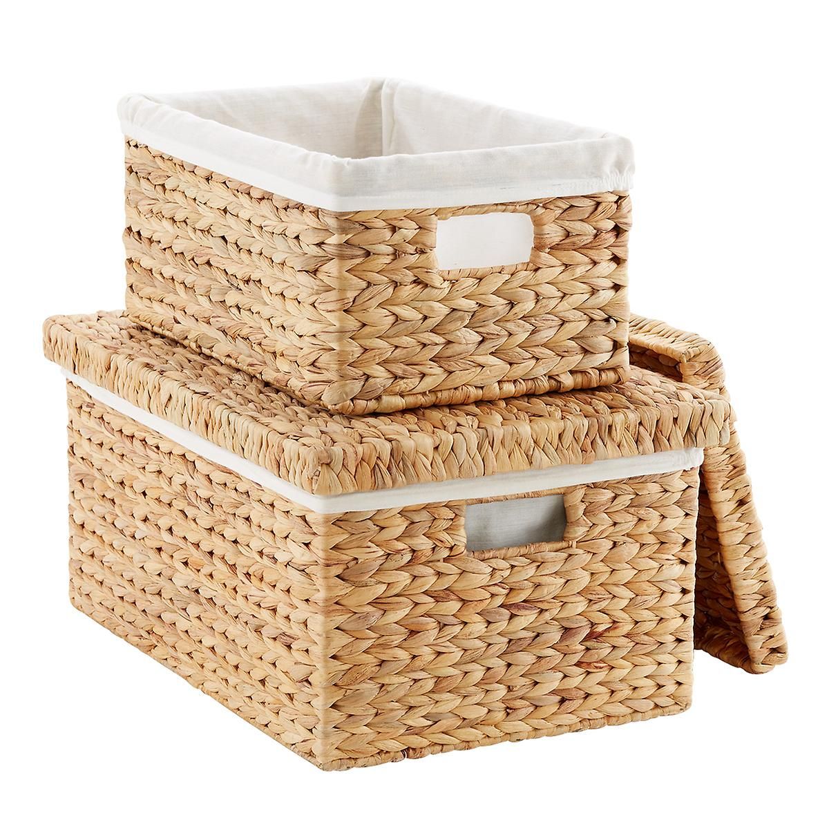 Water Hyacinth Box with Liner | The Container Store