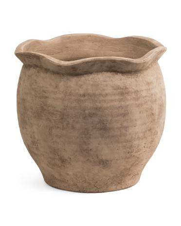 13in terracotta ruffled edge indoor outdoor planter | TJ Maxx