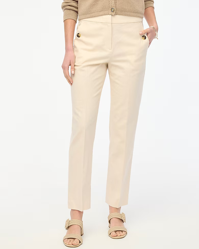 Linen-cotton blend elastic-back sailor pant | J.Crew Factory