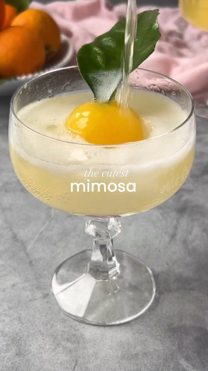 I found the cutest way to serve mimosas  & I am obsessed with how they turned out! Linked below are the ice cube molds that I use & love🫶🏻

Follow these instructions to make adorable mimosas! 

INGREDIENTS

orange juice
champagne
oranges or mandarins with leaves

INSTRUCTIONS

1. Cut leaves off of oranges and wash thoroughly. Set aside.
2. Fill sphere-shaped ice molds with orange juice and place a leaf in the opening, making sure to cover the stem and a small portion of the bottom of the leaf.
3. Place in freezer for 4 hours, or overnight.
4. Carefully remove the top of the mold as not to rip the leaves.
5. Place in glass, pour champagne over the top, and enjoy!😉 


#LTKWatchNow #LTKSeasonal #LTKStyleTip