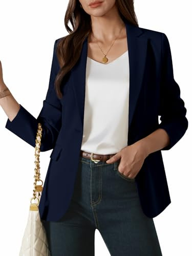 Kelyaa Womens One Button Blazer Casual Open Front Long Sleeve Suit Jackets Business Work Office B... | Amazon (US)