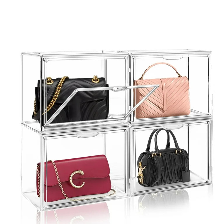 Dayooh Clear Acrylic Display Box for Handbag Stackable with Magnetic Door Organizer for Closet 4 ... | Walmart (US)