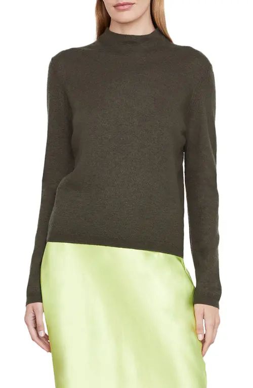 Vince Mock Neck Wool & Cashmere Sweater in Black Leaf at Nordstrom, Size Xx-Small | Nordstrom