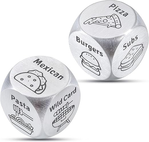 2 PCS Food Dice Game Food Decision Dice Christmas Stocking Stuffers for Adults White Elephant Gif... | Amazon (US)
