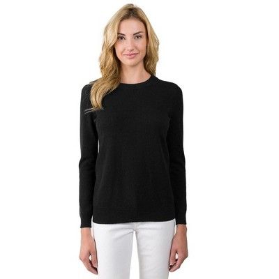 JENNIE LIU Women's 100% Pure Cashmere Long Sleeve Crew Neck Pullover Sweater | Target