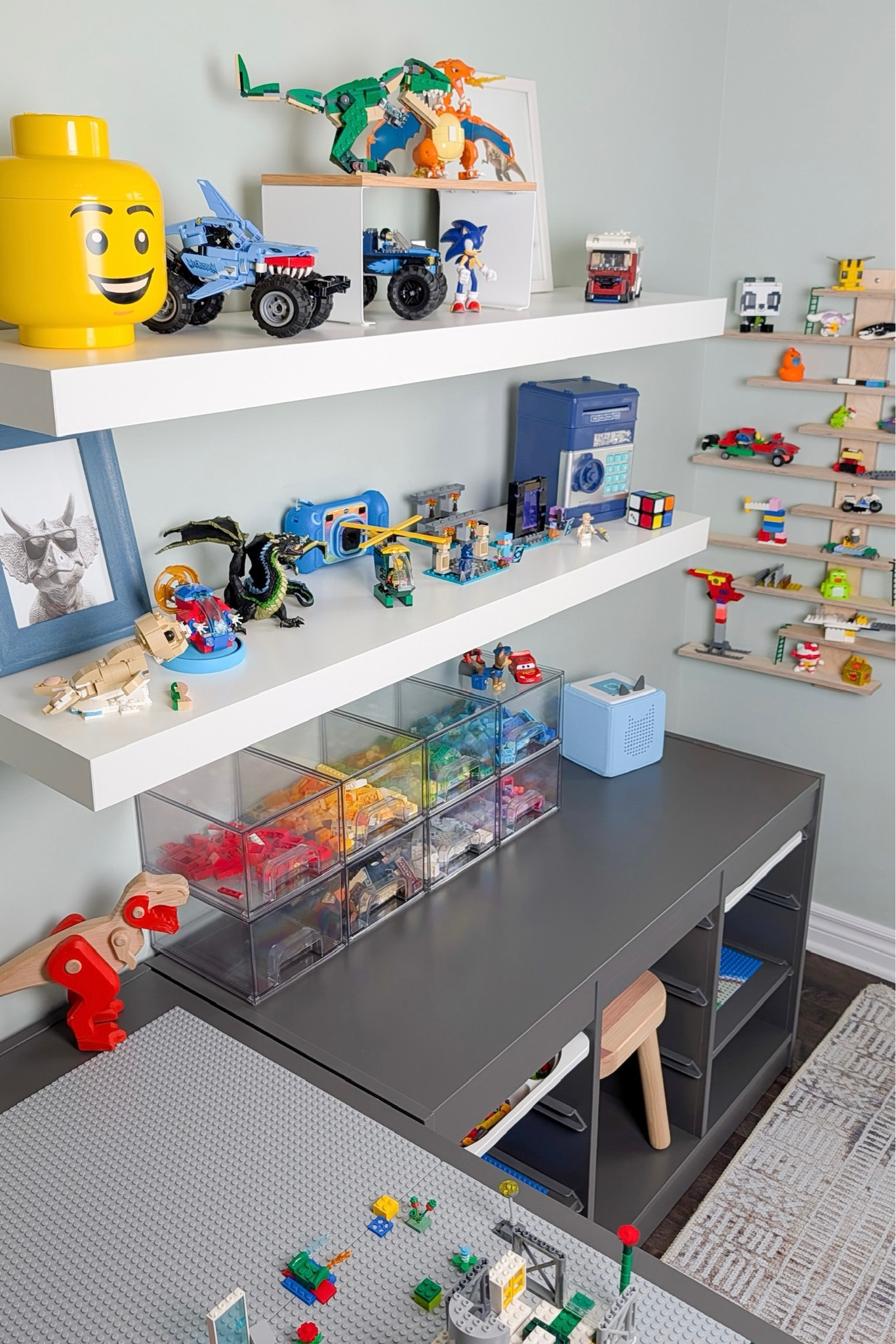I am loving having my son's Lego building desk super organized! He is able to find the colors and pieces he needs in a flash! ⚡

#lego #legoorganization #buildingdesk #kidsplayroom #kidsbedroom #toyorganization #tonies #dinosaurs #rainbow #playroominspo 

#LTKmomlife #LTKHome #LTKKids