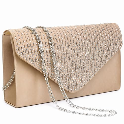 Dasein Ladies Frosted Satin Evening Clutch Purse Bag Crossbody Handbags Party Prom Wedding Envelope | Amazon (US)