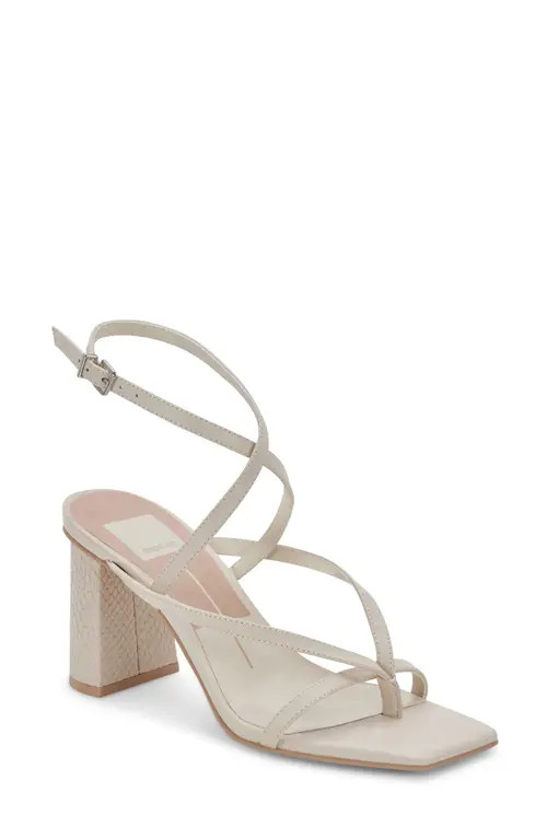 Dolce Vita Paroo Block Heel Sandal in Ivory Leather at Nordstrom, Size 7.5 | Nordstrom