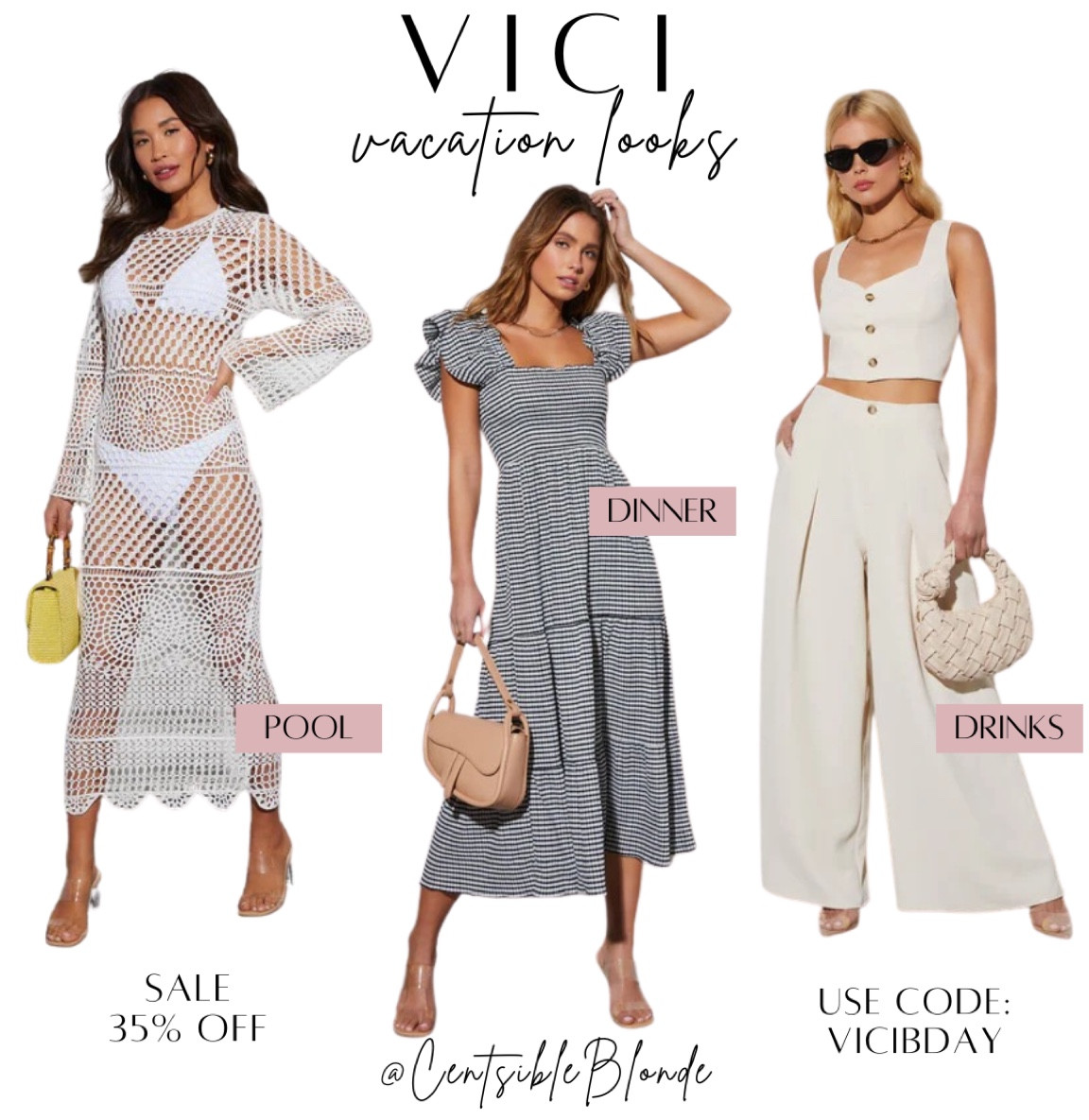 Vici sale
Vacation looks
Vacation outfit ideas
Beach looks
Beach outfits 
Spring break looks
Resort Wear
Resort looks
Resort outfits 
sale alert
Swimsuit cover-up
Matching set 
Midi dress 

#LTKsalealert #LTKtravel #LTKswim