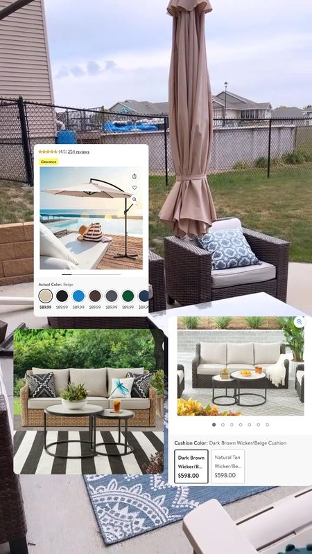 Linking more of my patio furniture. This exact set is no longer available but linked some similar ones by better homes and gardens! Umbrella is on sale for $89! Lots of colors!  #walmarthome

#LTKhome #LTKSeasonal