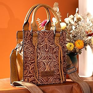 Wrangler Embossed Crossbody Purse for Women Top Handle Fringe Handbags and Western Mini Tote | Amazon (US)