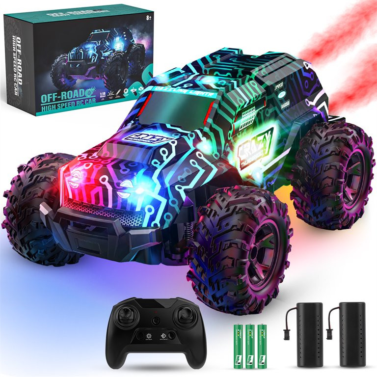 Growsly Remote Control 2.4GHz High Speed RC Car Truck Toy, Offroad Monster Racing Car with LED Co... | Walmart (US)