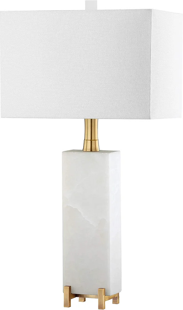 Safavieh Lighting Collection Sloane Alabaster White/ Brass Gold 30-inch Bedroom Living Room Home ... | Amazon (US)